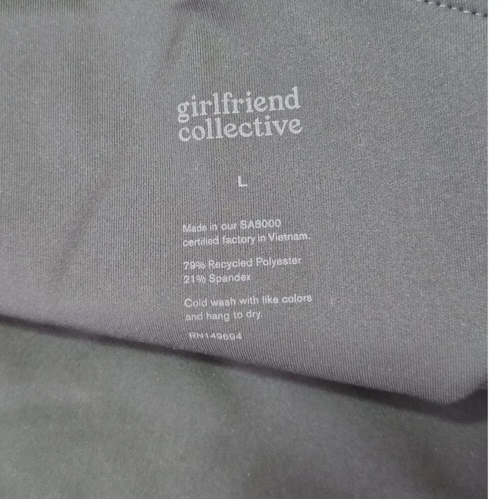Girlfriend Collective Bianca Green One Shoulder Sports Bra Size L NWT